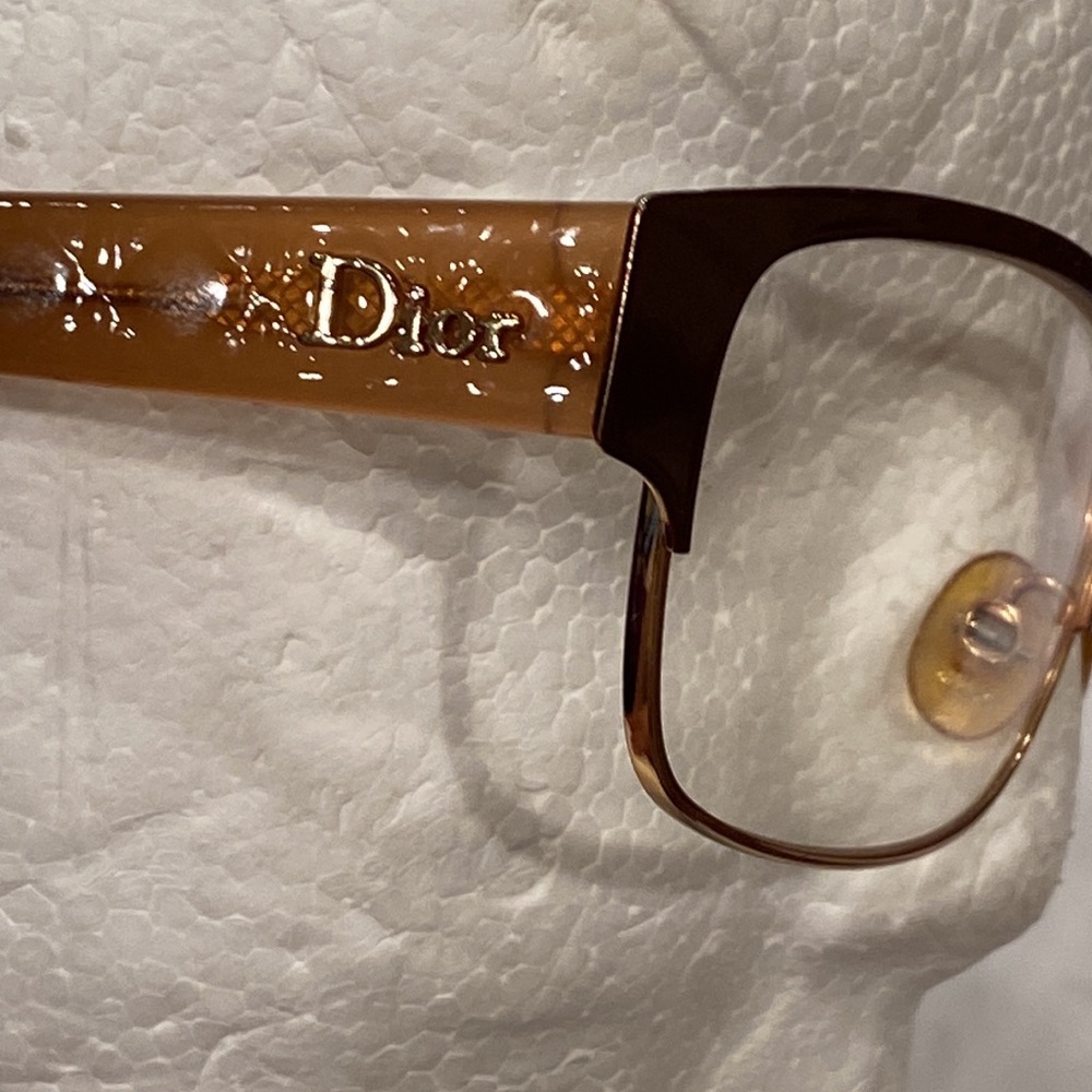 Christian Dior eye glasses made in Italy brown gold - Picture 3 of 16